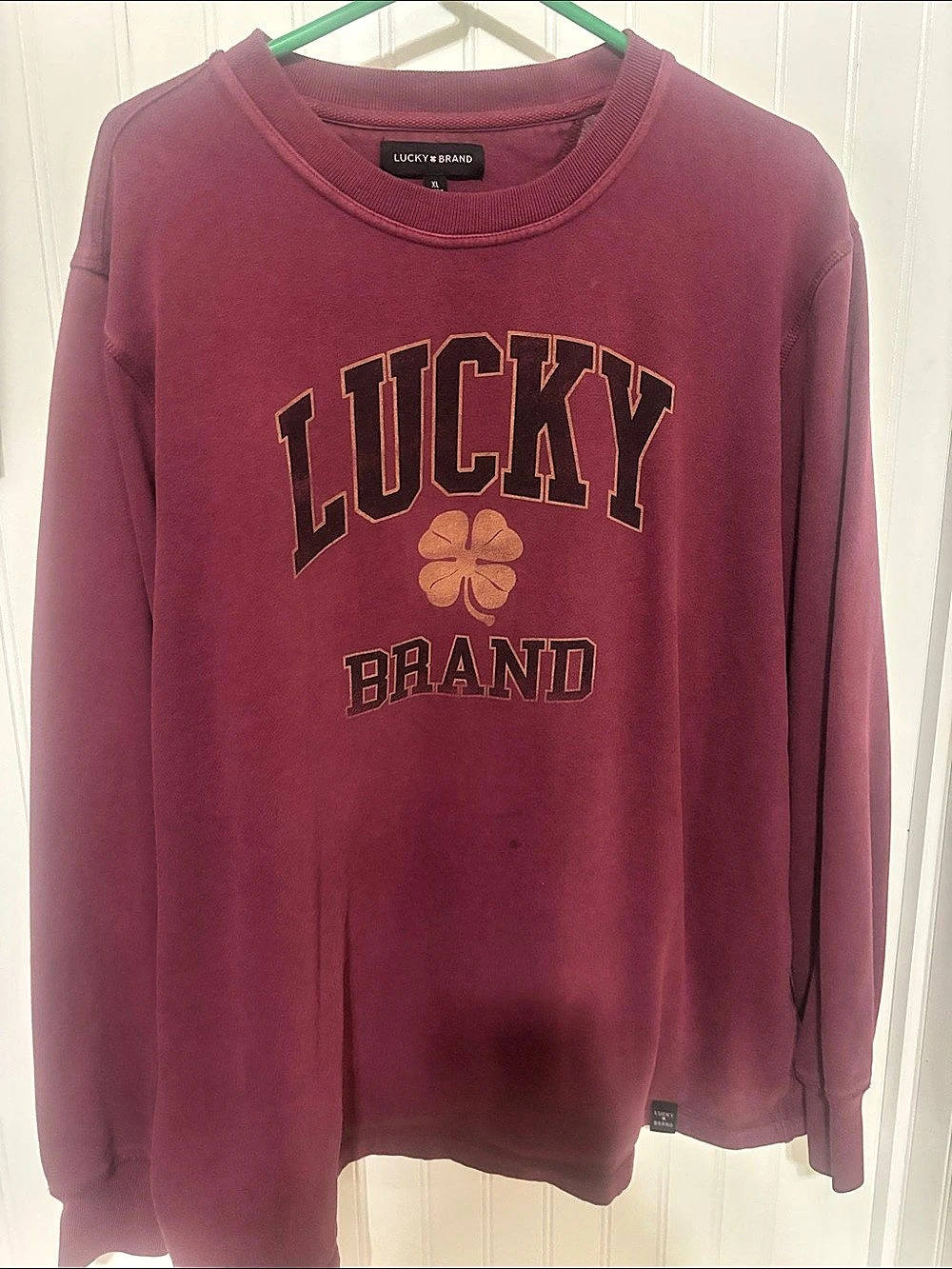 Lucky Brand Lucky Clover Fleece Crewneck Sweatshirt XL